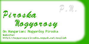 piroska mogyorosy business card